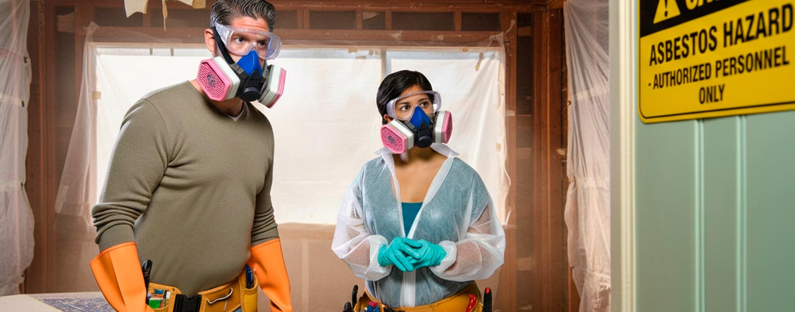 asbestos removal process in progress