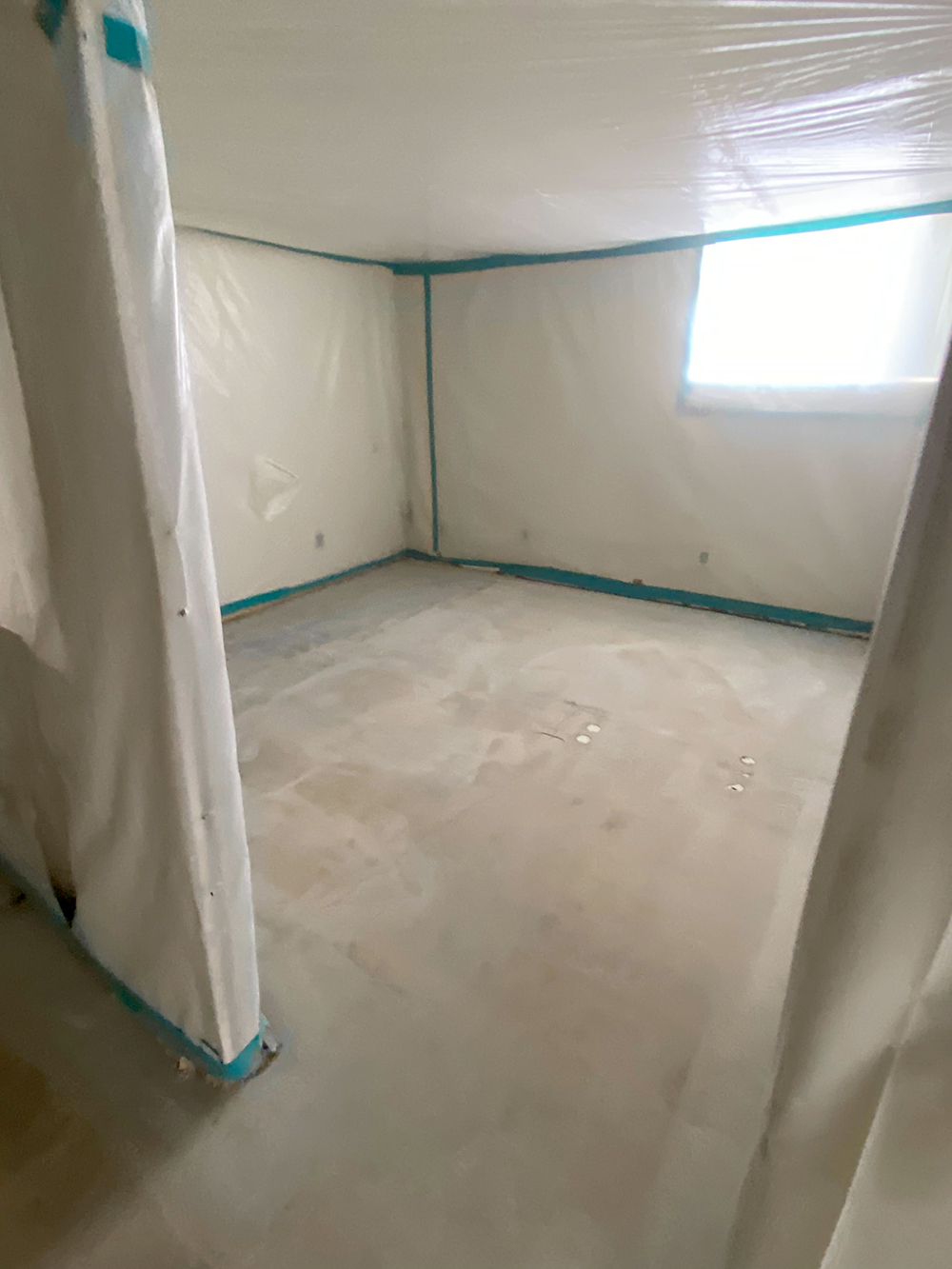 Completed interior containment area