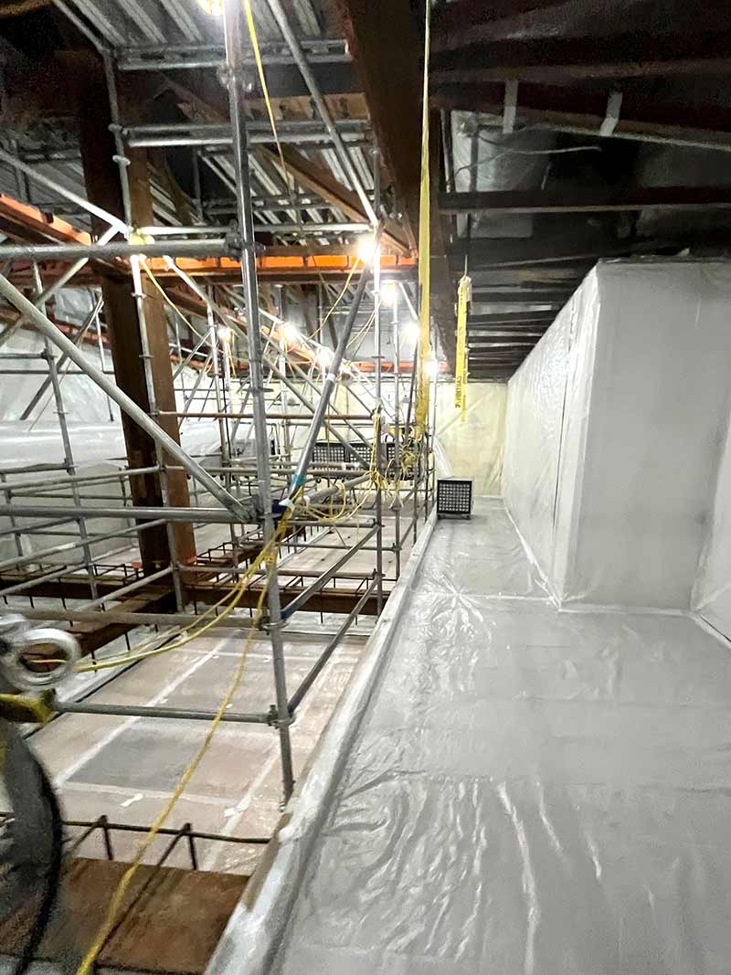 Controlled asbestos removal inside the active healthcare facility